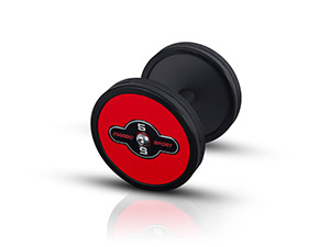 Zestaw hantli stalowych gumowanych 5-32,5 kg czerwony połysk ze stojakiem M MP-HSGk5-M-k1 - Marbo Sport