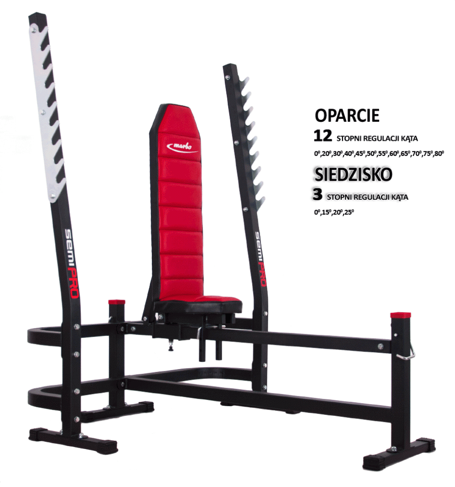 Ławeczka do ćwiczeń z asekuracją MS-L011 Marbo Semi-Pro
