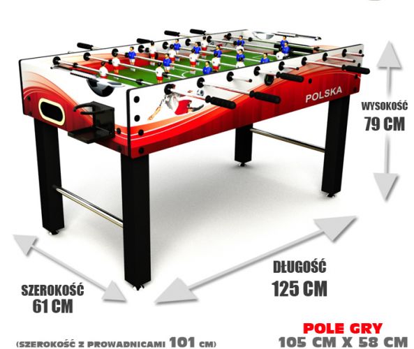 Piłkarzyki Orlik Biało Czerwone Hop-Sport - wymiary Piłkarzyki Orlik Biało Czerwone Hop-Sport - wymiary