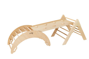 Domowy plac zabaw Moon Max | drewno | bujak + zjeżdżalnia + trójkąt