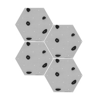 Ścianka wspinaczkowa sześciokątna 4x szara płyta + 20 czarnych uchwytów