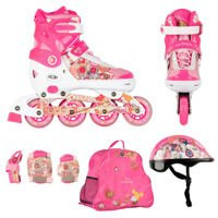 Rolki regulowane dziecięce Flery + kask, ochraniacze i torba Worker