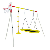 Huśtawka ogrodowa leżak ze stelażem + kosz + talerz | 209 cm