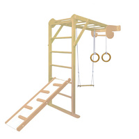Drabinka gimnastyczna drewno MINI PLUS zjeżdżalnia kółka siedzisko 150 cm