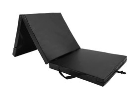 OUTLET Materac gimnastyczny składany UNDERFIT 180 x 60 x 6 cm twardy czarny