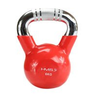Kettlebell żeliwny KTC06 pokryty winylem z radełkowanym uchwytem HMS 6 kg
