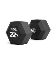 Hantla gumowana tiguar HEX 22,5 kg | trening siłowy, funkcjonalny, cross