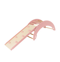 Plac zabaw do domu Moon Plus | różówy | Bujak + zjeżdżalnia 2w1