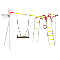 Plac zabaw AKROBATA ogród | Drabinka + bocianie gniazdo + kosz | Stal