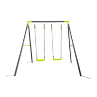 Huśtawka ogrodowa podwójna Deluxe – metalowy stelaż, 2 siedziska