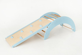 Plac zabaw do domu Moon Plus | błękitny | Bujak + zjeżdżalnia 2w1