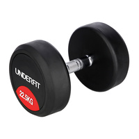 Hantla gumowana 22,5 kg UNDERFIT do ćwiczeń siłowych fitness