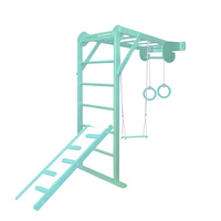 Drabinka gimnastyczna turkusowa MINI PLUS zjeżdżalnia kółka siedzisko 150 cm