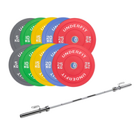 Sztanga olimpijska bumper color 200 cm UNDERFIT 166 kg