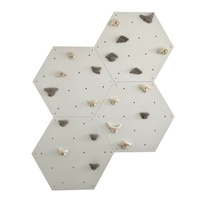 Ścianka wspinaczkowa sześciokątna 4x szara płyta + 20 białe/szare uchwyty