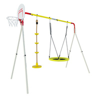 Huśtawka ogrodowa bocianie gniazdo ze stelażem + kosz + talerz | 209 cm