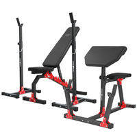 Zestaw MH9 ławka treningowa dwustronna + stojaki regulowane + modlitewnik Marbo Sport