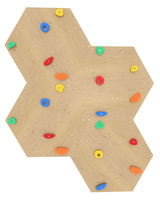 Ścianka wspinaczkowa sześciokątna 4x drewno płyta + 20 kolorowych uchwytów