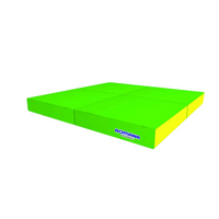 Składany materac pod drabinkę gimnastyczną 100x100x10 cm Kometa jasnozielono - żółty