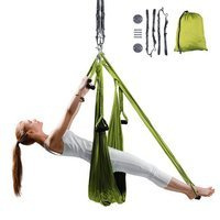 Antygrawitacyjny hamak do jogi Hemmok Insportline zielony + zestaw do montażu