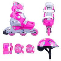 Rolki regulowane dziewczęce Polly + kask i ochraniacze Worker