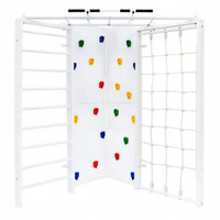 Drabinka gimnastyczna narożna biała Karussell Plus + 2 ścianki wspinaczkowe zestaw