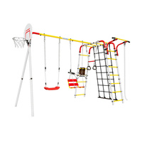 Plac zabaw Akrobata Plus ogród | Siatka Drążek Huśtawki Kosz 100kg