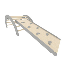 Domowy plac zabaw Sweet Plus szary | Montessori | bujak + zjeżdżalnia 2w1