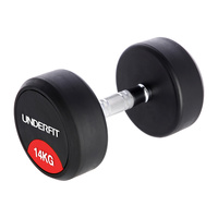 Hantla gumowana 14 kg UNDERFIT do ćwiczeń siłowych fitness