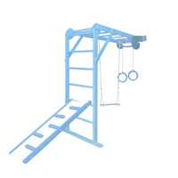 Drabinka gimnastyczna błękitna MINI PLUS zjeżdżalnia kółka siedzisko 150 cm