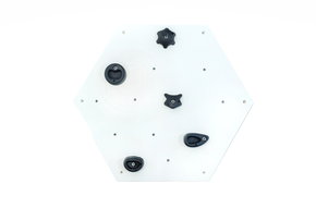 Sześciokątna ścianka wspinaczkowa biała moduł + 5 uchwytów UNDERFIT domowa