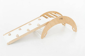 Plac zabaw do domu Moon Plus | biały | Bujak + zjeżdżalnia 2w1