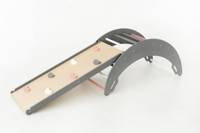 Plac zabaw do domu Moon Plus | różowo-szary | Bujak + zjeżdżalnia 2w1