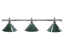 Lampa bilardowa Elegance 3 klosze zielone, srebrny połysk