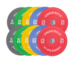 Zestaw obciążeń olimpijskich UNDERFIT BUMPER COLOR 150 kg