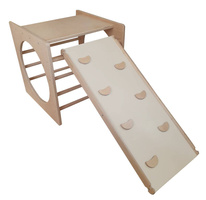 Kostka wspinaczkowa drewno dla dzieci Box Plus + zjeżdżalnia drewniana