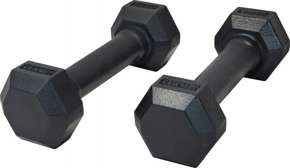Zestaw hantli żeliwnych hexagonalnych HEX 2 x 2,5 kg