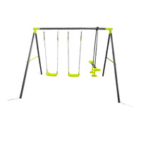 Huśtawka ogrodowa 3 w 1 Deluxe – pojedyncza stelaż, huśtawka dla dwóch osób