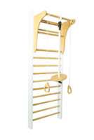 Drabinka Gimnastyczna Leon 240 x 80 cm biała + drążek + huśtawka + uchwyty