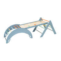 Domowy plac zabaw Moon Max | niebiesko-kolorowy | bujak + zjeżdżalnia + trójkąt