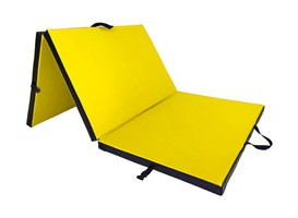 Materac gimnastyczny składany UNDERFIT 195 x 100 x 5 cm twardy żółty