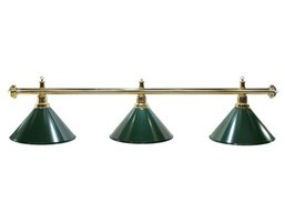 Lampa bilardowa Elegance 3 klosze zielone, złoty połysk