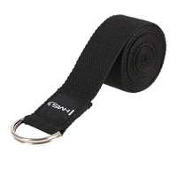 Pasek do jogi czarny 300 cm SJ02 HMS, regulacja D-ring, stretching, pilates