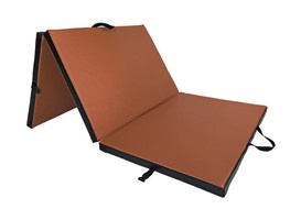 Materac gimnastyczny składany UNDERFIT 195 x 100 x 5 cm twardy brązowy