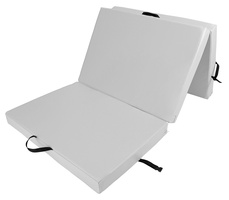 Materac gimnastyczny składany trzyczęściowy UNDERFIT 210 x 100 x 10 cm biały