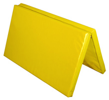 Materac dwuczęściowy z rzepami UNDERFIT 130 x 120 x 6 cm miękki żółty