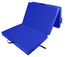 Materac gimnastyczny składany trzyczęściowy UNDERFIT 210 x 100 x 10 cm niebieski