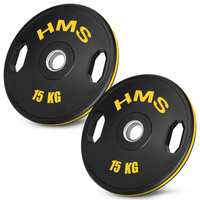Talerze olimpijskie 2x15 kg HMS TOG15 | stal + virgin rubber | 51 mm