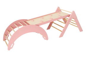 Domowy plac zabaw Moon Max | różowy | bujak + zjeżdżalnia + trójkąt